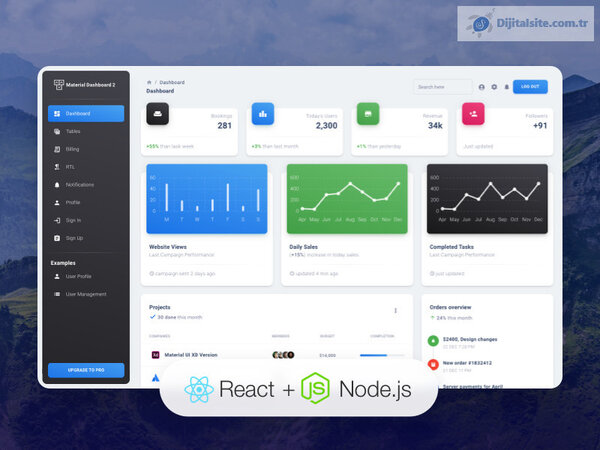 Material Dashboard React Nodejs FULL STACK APP WITH NODE.JS, REACT