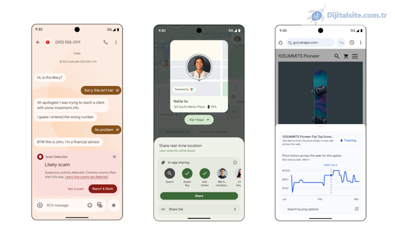 En son Android güncellemesi canlı dolandırıcılık mesajı algılama özelliğini içeriyor