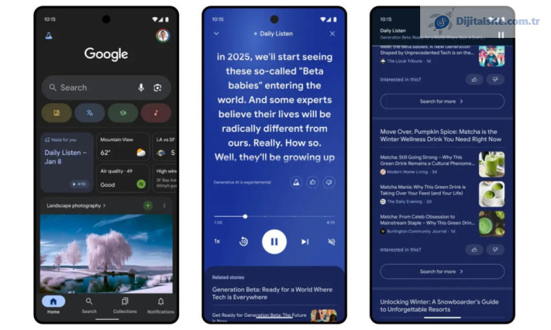 Google, Discover akışınıza göre otomatik olarak bir podcast oluşturabilir