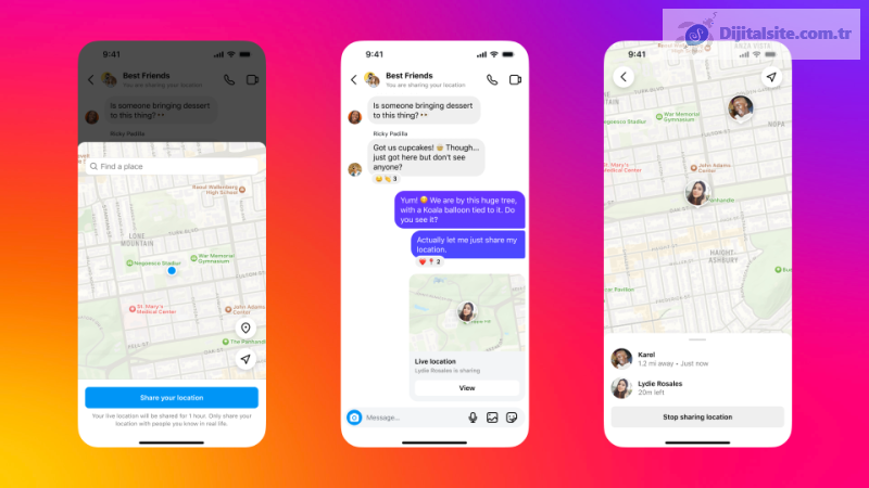 Instagram DM'lerinde yeni bir konum paylaşma özelliği var