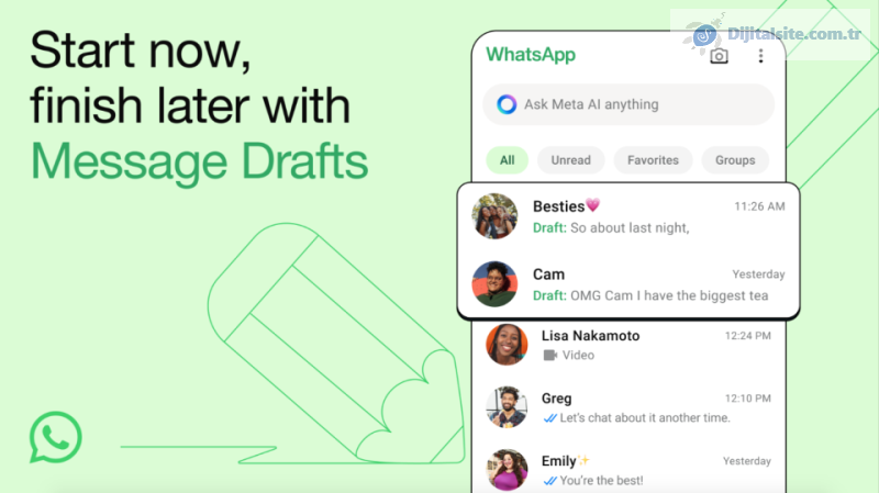WhatsApp'a nihayet taslak özelliği geldi
