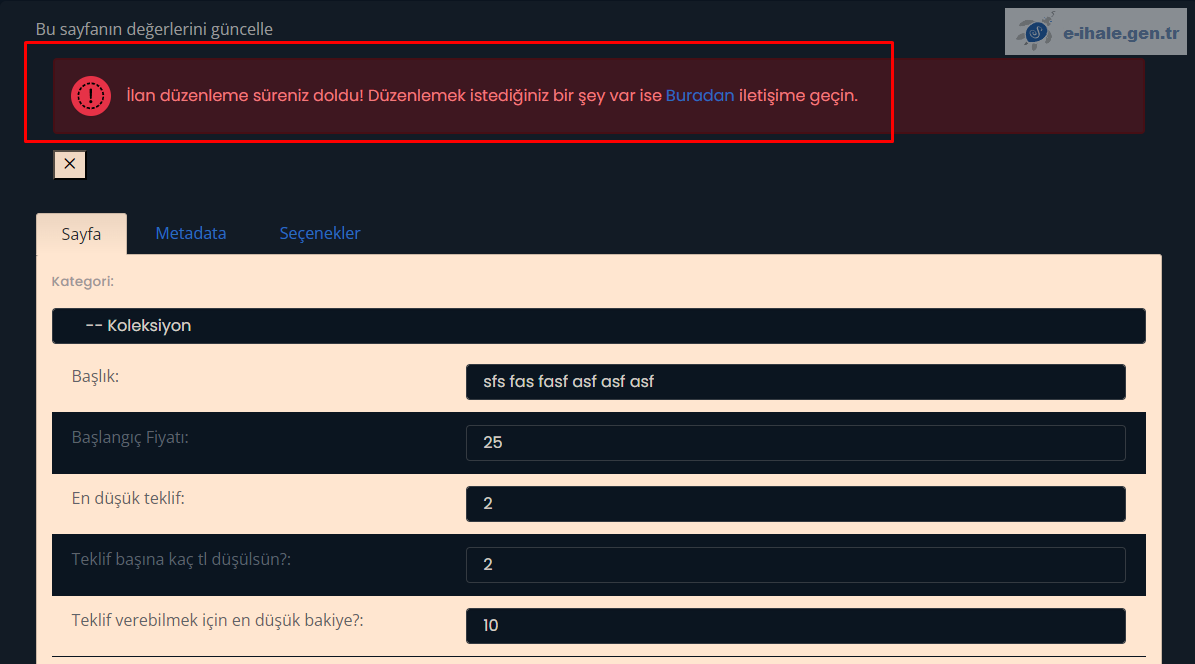 Eklediğim İlanı Düzenleyebilirmiyim?