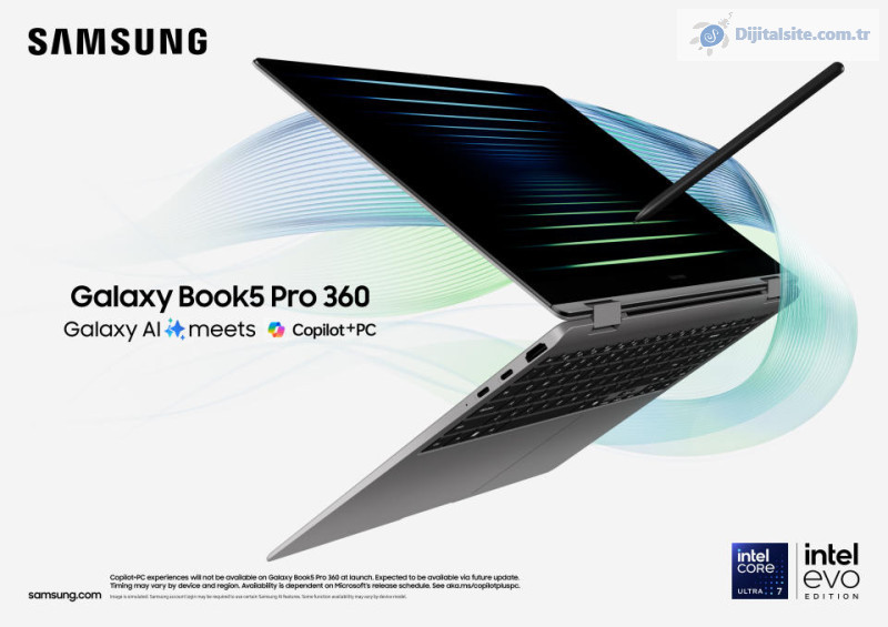 Samsung'un Galaxy Book5 Pro 360 Windows Copilot+ dizüstü bilgisayarı Android AI özelliklerini destekliyor