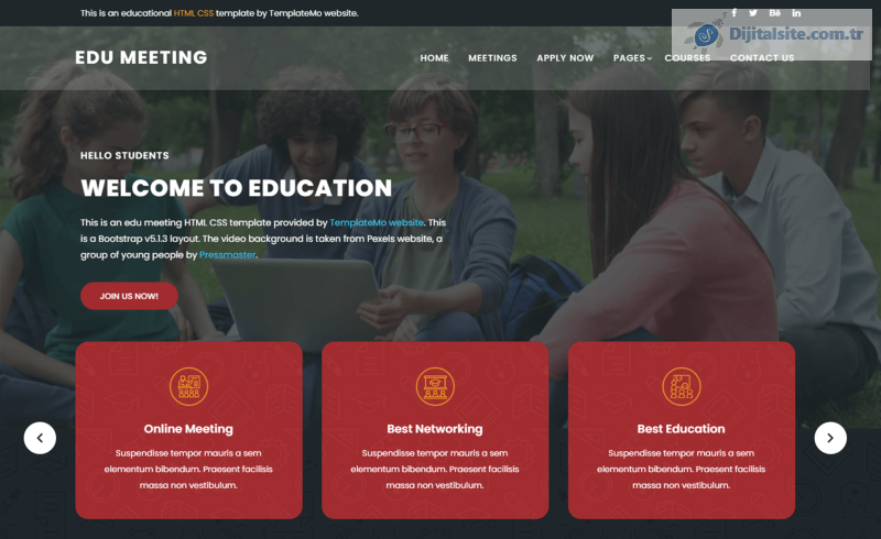 Edu Meeting – Bootstrap 5 HTML5 Educational Template