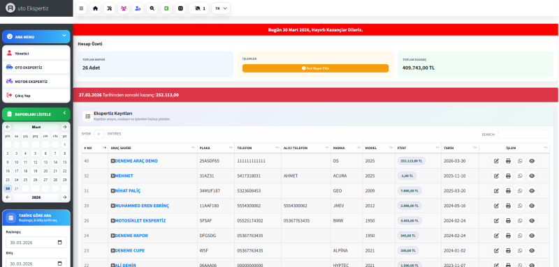 Bireysel Firmalara Özel Oto Ekspertiz Programı